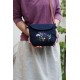 SKLADEM TALLO DARK BLUE (len, ruční výšivka)