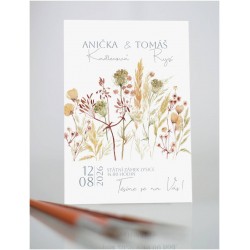Svatební oznámení V trávě (No.349) karta
